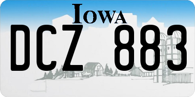 IA license plate DCZ883