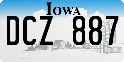 IA license plate DCZ887