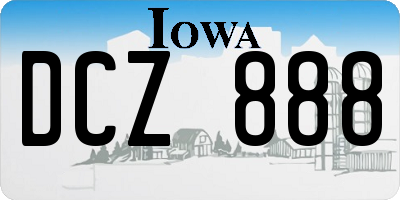 IA license plate DCZ888