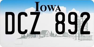 IA license plate DCZ892