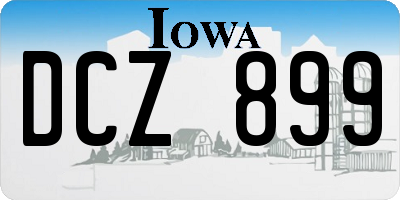 IA license plate DCZ899