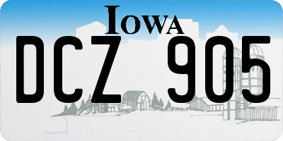 IA license plate DCZ905