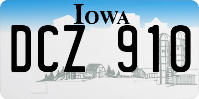 IA license plate DCZ910