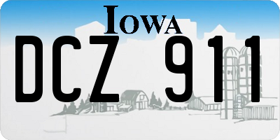 IA license plate DCZ911