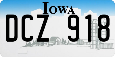 IA license plate DCZ918