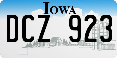 IA license plate DCZ923