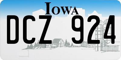 IA license plate DCZ924