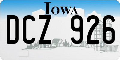 IA license plate DCZ926