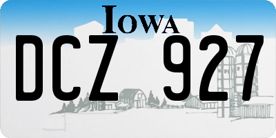 IA license plate DCZ927
