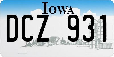 IA license plate DCZ931