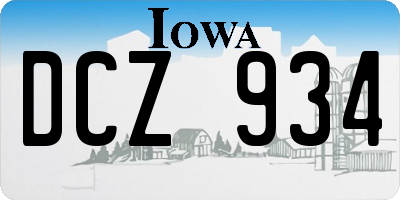 IA license plate DCZ934
