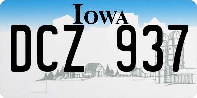 IA license plate DCZ937