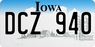 IA license plate DCZ940