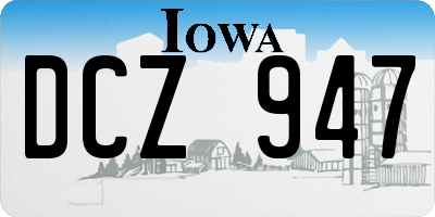 IA license plate DCZ947
