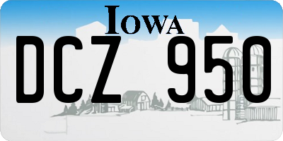 IA license plate DCZ950