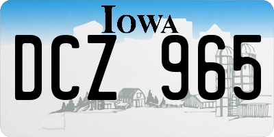 IA license plate DCZ965