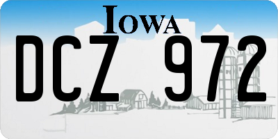 IA license plate DCZ972