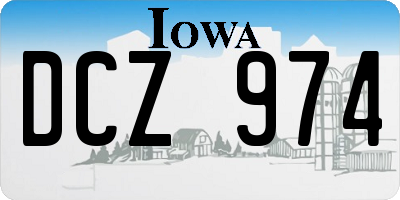 IA license plate DCZ974