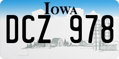 IA license plate DCZ978