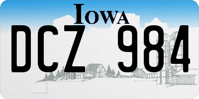 IA license plate DCZ984