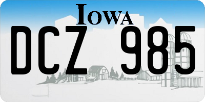 IA license plate DCZ985
