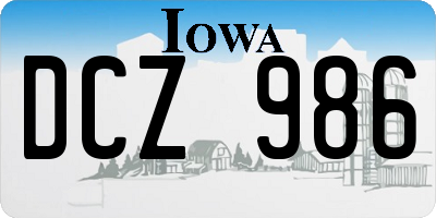 IA license plate DCZ986