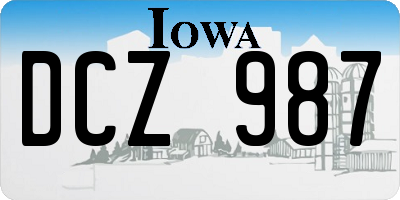 IA license plate DCZ987