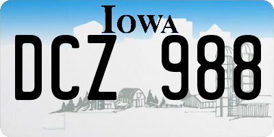 IA license plate DCZ988