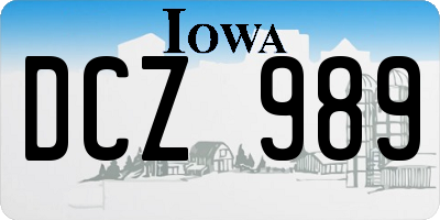 IA license plate DCZ989