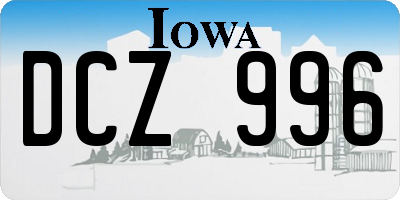 IA license plate DCZ996