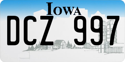 IA license plate DCZ997