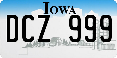 IA license plate DCZ999