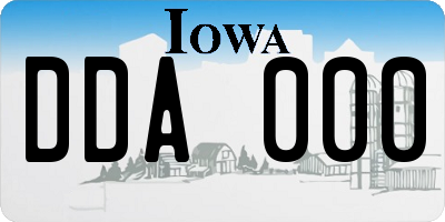 IA license plate DDA000