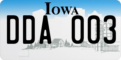IA license plate DDA003