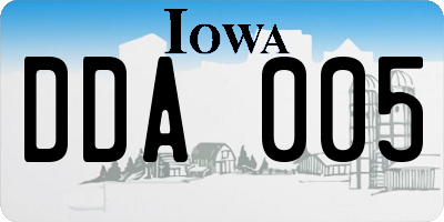 IA license plate DDA005