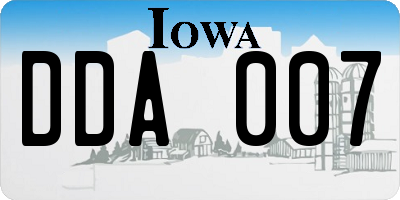 IA license plate DDA007