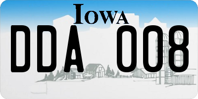 IA license plate DDA008