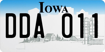IA license plate DDA011