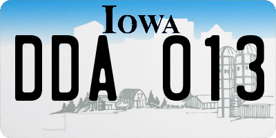 IA license plate DDA013