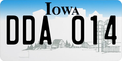 IA license plate DDA014