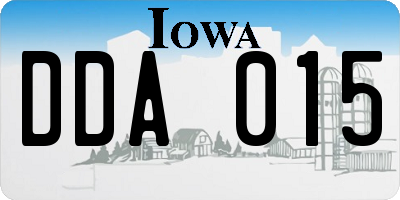 IA license plate DDA015