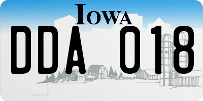 IA license plate DDA018