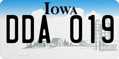 IA license plate DDA019