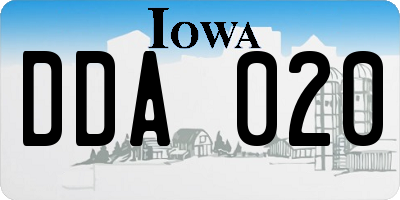 IA license plate DDA020