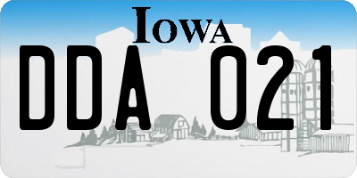 IA license plate DDA021