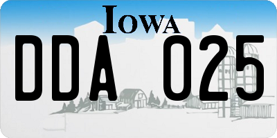 IA license plate DDA025