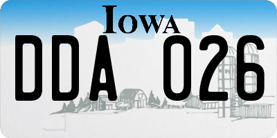 IA license plate DDA026