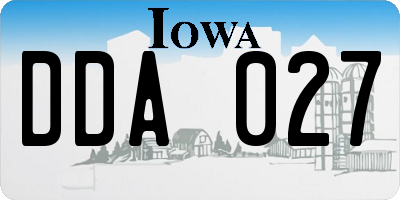 IA license plate DDA027
