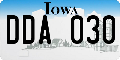IA license plate DDA030