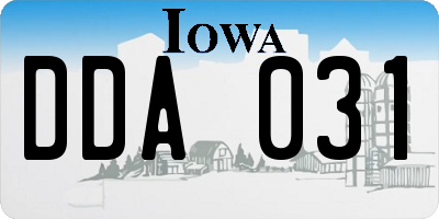 IA license plate DDA031